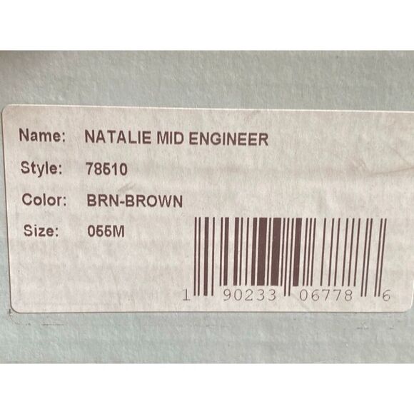 Frye Women's Natalie Mid Engineer Suede Boots Brown Size 5.5B NWT - Picture 5 of 5